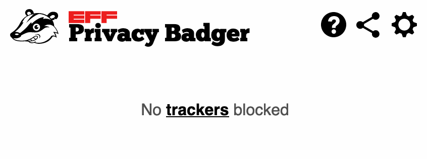 Privacy Badgers rapport for bearstrong.net - no trackers blocked